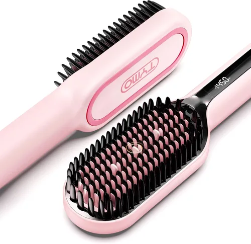 Vista 8 de TYMO Cepillo alisador de cabello – Cepillo alisador iónico Plus mejorado con cerdas densas, 16 temperaturas, doble voltaje Peine caliente