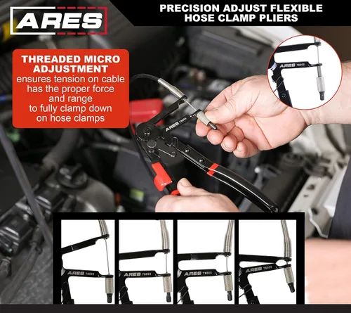 Vista 3 de ARES 78005 - Alicates de abrazadera de manguera de ajuste de precisión - Cable resistente de 24 pulgadas - Abrazaderas de manguera de 0.709 in-2.126