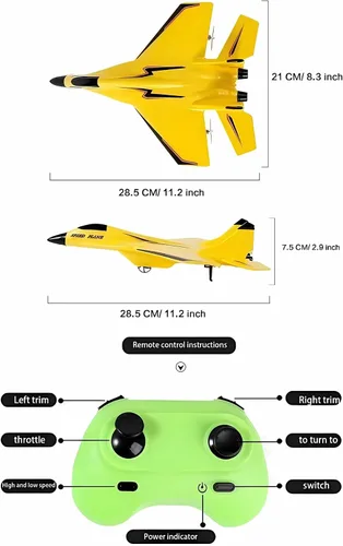 Vista 3 de Avión inalámbrico de juguete con luces, recargable por USB SU-35 RC planeador de avión de control remoto, espuma resistente a caídas al aire libre