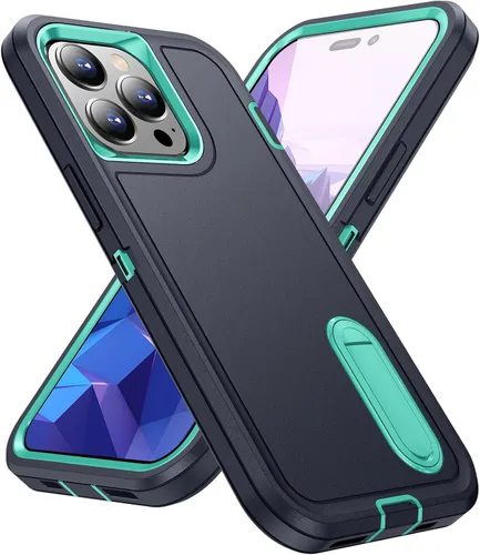 Vista 35 de IDweel Funda para iPhone 15 con soporte, protección resistente a los golpes, antiarañazos, delgada, ligera, protectora resistente, funda rígida