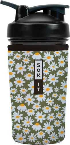 Vista 36 de Sok It BotlSok Botella Mezcladora de Proteínas con Funda Aislante de Neopreno (Floral Abstracto, Se Ajusta a Mezcladoras de 24oz)