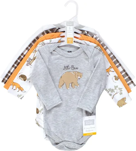 Vista 53 de Hudson Baby baby-boys Cotton Long-sleeve Bodysuits 5-pack