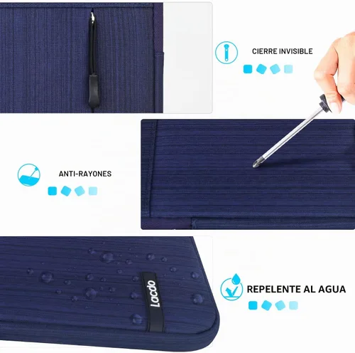 Vista 5 de Lacdo Funda para iPad mini 7, estuche para iPad mini 7 (A17 Pro)/6/5/4/3/2, Samsung Galaxy Tab A7 Lite de 8,7" / Galaxy Tab A de 8,0", funda Azul