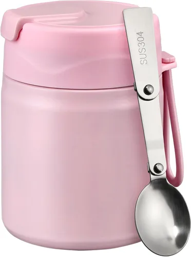 Vista 12 de Pawtong Termo para sopa de 17oz para alimentos calientes para niños, tarro de alimentos aislado al vacío con cuchara de acero inoxidable de boca
