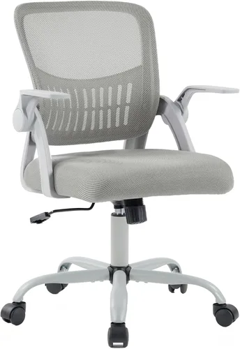 Vista 9 de DUMOS Silla de Oficina para Hogar y Computadora - Ergonómica con Respaldo Medio y Soporte Lumbar y Modo de Balanceo, Altura Ajustable con Brazo