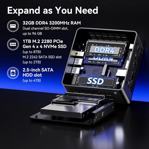 Vista 5 de ASUS NUC 13 pro Intel NUC 13 Pro NUC13ANHi7 Core i7-1360P 32GB RAM 1TB SSD NUC13 Arena Canyon Mini PC, Win 11 Pro Mini Computer for Business Home