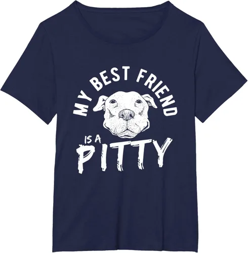 Vista 21 de My Best Friend Is A Pitty Pitties Pitbull - Camiseta Negro