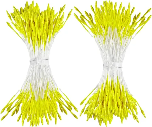 Vista 26 de HAHIYO 1000 piezas de 0.039 in negro perla doble cabeza flor Pistilo para hacer flores, decoración de álbumes de recortes, mini hecho a mano