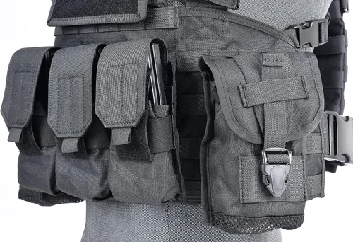 Vista 7 de Lancer Tactical Airsoft - Chaleco de paintball M4 M16 Molle modular con hebillas de liberación rápida (pequeño a extragrande)
