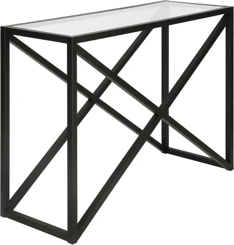 Vista 10 de Calix - Mesa consola rectangular de 42 pulgadas de ancho en bronce ennegrecido