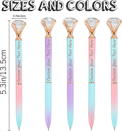Vista 3 de 12 bolígrafos de diamante con bolígrafo personalizado de cristal a granel grabados personalizados con nombre bolígrafo de tinta negra para boda