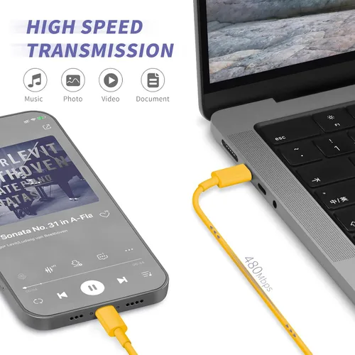Vista 5 de Cargador de iPhone de carga rápida, [certificado MFi] Paquete de 20 W tipo C bloque de carga rápida con [10 pies y 6 pies] USB C a cable Lightning
