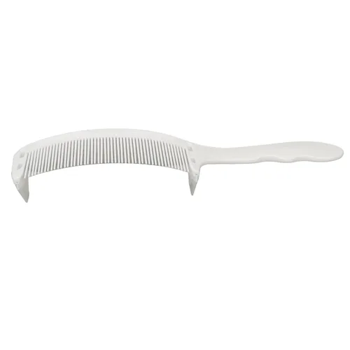 Vista 4 de Peine de peluquero Clipper, S en forma de longitud de corte diferente curva Clipper Peine Top plano para salón (blanco)