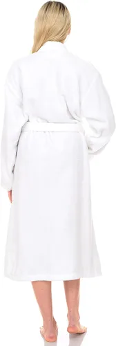 Vista 2 de TowelSelections Bata de baño tipo kimono de tela de rizo 100% algodón para mujer