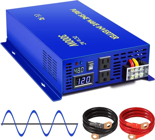 Vista 8 de Inversor de onda sinusoidal pura de 3000 W, 36 V CC a CA, 120 V, 110 V, sobretensión, 6000 W, convertidor de energía para sistema solar