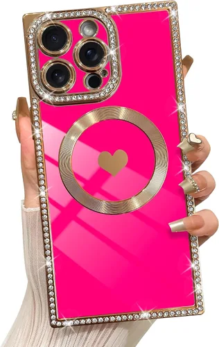 Vista 27 de SAKUULO - Funda magnética rectangular de lujo para iPhone 12 Pro Max, color negro