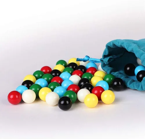 Vista 3 de Bolas de canicas de repuesto de juego de 9/16 pulgadas, 60 bolas acrílicas de color sólido para damas chinas, juego de agravación, decoración