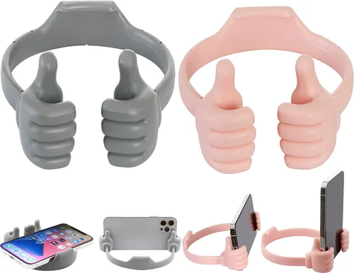 Vista 15 de Honsky Soporte para Teléfono Celular Paquete de 2, Soporte Perezoso para Teléfono Thumbs Up, Base Flexible Ajustable Universal para Todos los Negro