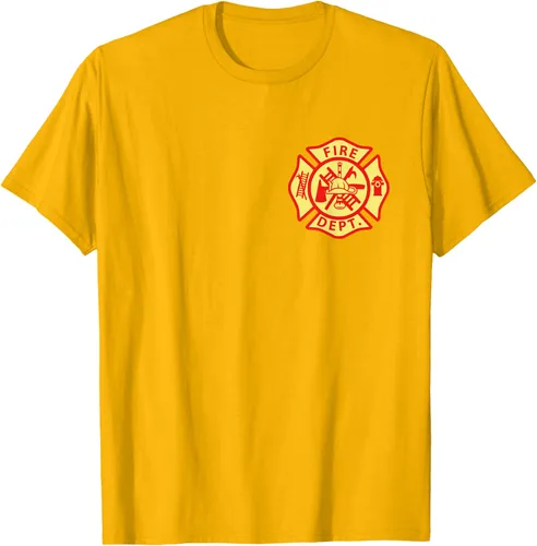 Vista 85 de Camiseta con logotipo de bomberos con símbolo de bombero, Negro