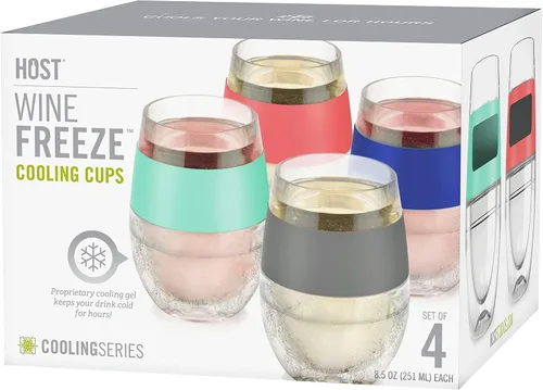 Vista 13 de Host Vasos Enfriadores de Vino con Congelación, Copas de Vino de Plástico para Vinos Tintos y Blancos, Vaso Aislante de Doble Pared Congelable