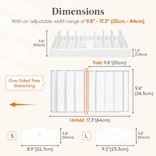 Vista 2 de Lifewit Organizador de armario de cocina para tapa de contenedor de alimentos, soporte de tapas expandibles con 8 divisores ajustables y 9 secciones