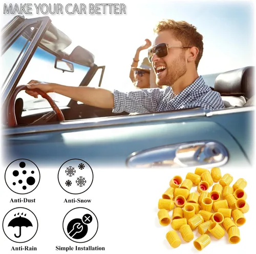 Vista 56 de 10 piezas de tapas de válvula de neumático TPMS con vástago largo, tapas de válvula de rueda de plástico negro para TPMS TR20008, tapas de vástago
