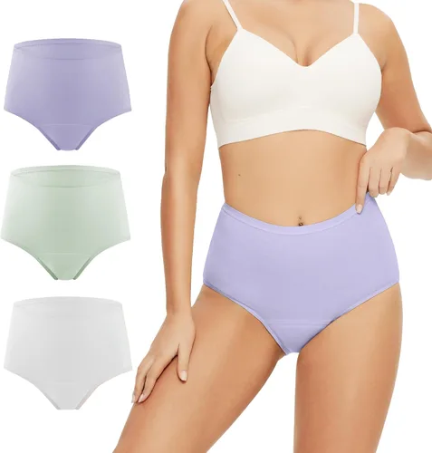 Vista 14 de BATTEWA Ropa interior para incontinencia para mujer, ropa interior a prueba de fugas, lavables, de algodón, de absorción de la vejiga, protección