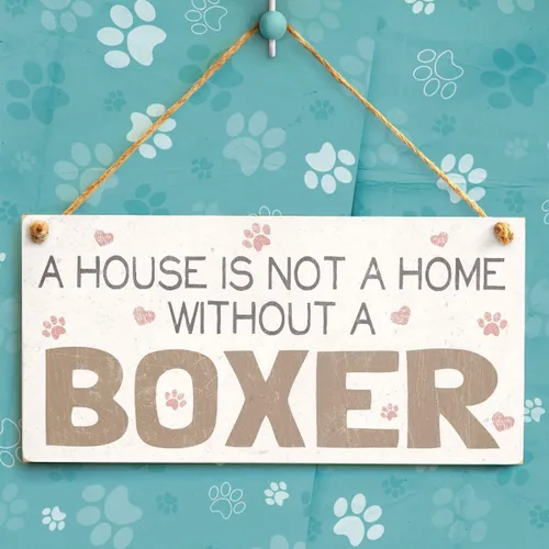 Vista 2 de Meijiafei A House is Not A Home Without A Boxer - Letrero vintage para perro, placa de 10 x 5 pulgadas