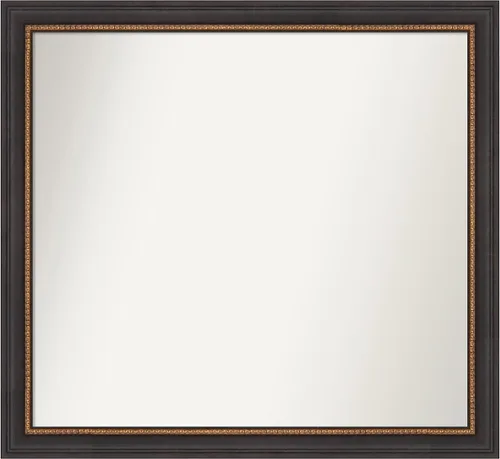 Vista 219 de Amanti Art Espejo de baño negro para sobre el fregadero, 23 x 23 pulgadas, espejo cuadrado negro Ashton, marco de madera tradicional mediano, se