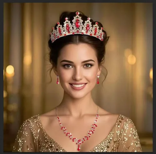 Vista 4 de Tiaras y coronas de cristal para mujeres y niñas, tiara de boda con joyas para novia, cumpleaños, cosplay