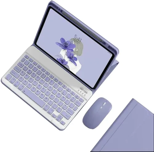 Vista 7 de Funda de teclado compatible con iPad de 9ª, 8ª y 7ª generación de 10.2 pulgadas, iPad Air de 3ª generación, iPad Pro de 10.5 pulgadas, teclas