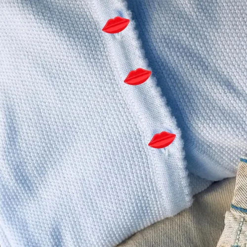 Vista 8 de EXCEART Botones de costura de plástico en forma de labio, 100 piezas de botones rojos para manualidades, decoración de ropa y fabricación de muñecas