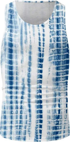 Vista 3 de EELHOE Camisetas sin mangas para hombre, de algodón, casual, estampado de acuarela, ajuste holgado, cuello en V, sin mangas, chaleco básico de verano