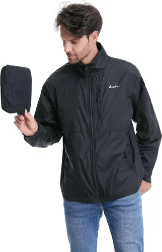 Vista 3 de clothin Chaqueta Cortavientos Ligera Empacable para Hombre Resistente al Agua para Senderismo Ciclismo al Aire Libre