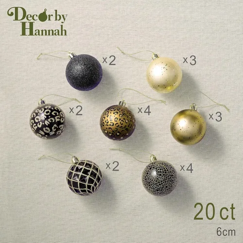 Vista 3 de DecorbyHannah - Adornos de Navidad de oro negro de 20 quilates, decoración Negro dorado