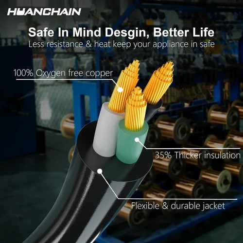 Vista 2 de HUANCHAIN Cable de extensión de 3 pies, calibre 16, negro, para interiores y exteriores, resistente al agua, flexible para clima frío, 3 puntas