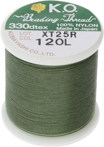Vista 17 de KO Hilo de nailon para cuentas, color verde manzana, japonés previamente encerado 100% nailon, 330TEX, resistente a enredos, carrete de 50 m / 55