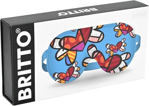 Vista 5 de Britto Romero - Máscara de ojos para dormir 100% seda, el amor está en el aire