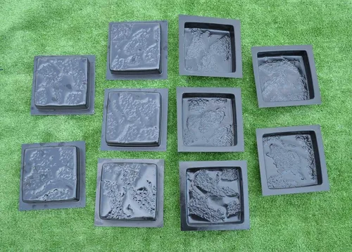 Vista 2 de Vendido 10pcs moldes de plástico fundición hormigón pavimentación jardín caminos piedra patio # S32