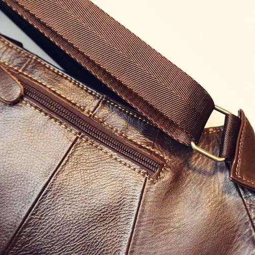 Vista 9 de KPYWZER Mochila de cuero para hombre