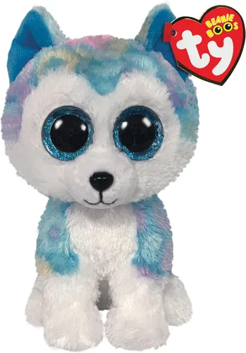 Vista 2 de Ty Helena Husky Beanie Boo Regular, gorro con licencia para bebé, juguete de peluche suave coleccionable