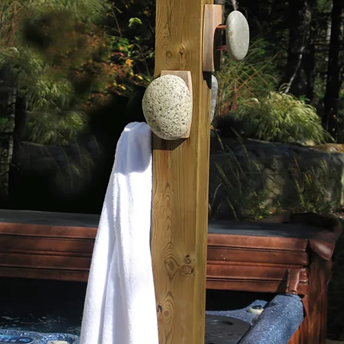 Vista 5 de Sea Stones Coast Hook - Gancho para abrigos, seleccionado a mano, gancho de pared de piedra natural con elegante placa trasera de madera, cuelga tus