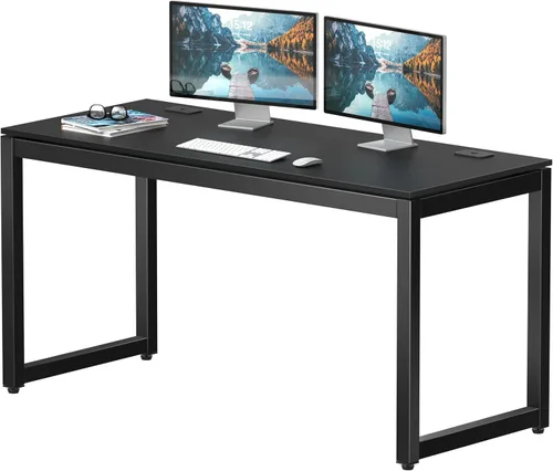 Vista 9 de SHW Escritorio para computadora de oficina de grado comercial de 48 pulgadas, color negro Grado comercial