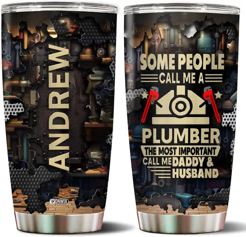 Vista 23 de Regalos de artista para hombres, vasos personalizados de acero inoxidable de 20 onzas, 30 onzas, taza de viaje para café, taza de viaje, regalo