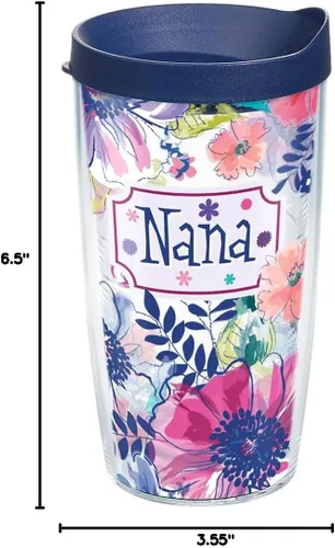 Vista 9 de Tervis Blue Line - Vaso de plástico con envoltura y tapa azul marino, 16 onzas, transparente