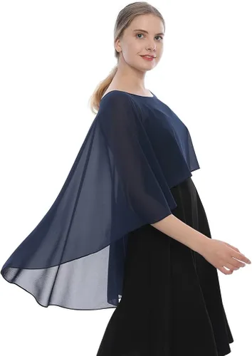 Vista 5 de EVQ Capelets - Chales y envolturas de gasa para vestido de noche capas de boda