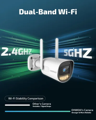 Vista 2 de Cámara de seguridad al aire libre inalámbrica, cámaras de vigilancia video caseras de WiFi