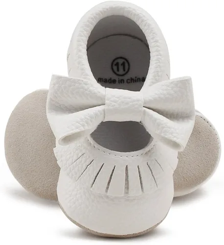 Vista 6 de Zapatos de cuna con borla y suela suave para bebés y niños pequeños