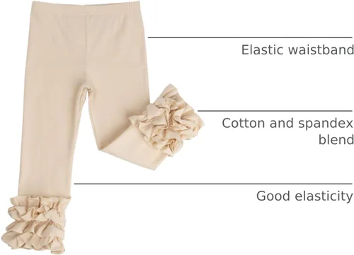 Vista 49 de HOOLCHEAN Leggings de algodón con volantes para bebés y niñas pequeñas
