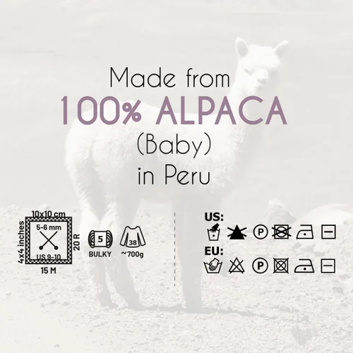 Vista 5 de Set de Lana Abultada (6 x 50 g) Súper Suave de Alpaca Bebé para Tejer Antracita 300 Metros
